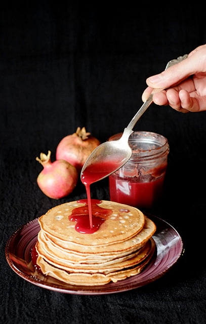 Vegan pancakes allo sciroppo di melograno 2