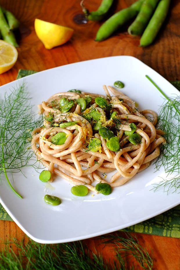 Pici caserecci di grano duro con fave e finocchietto selvatico 2
