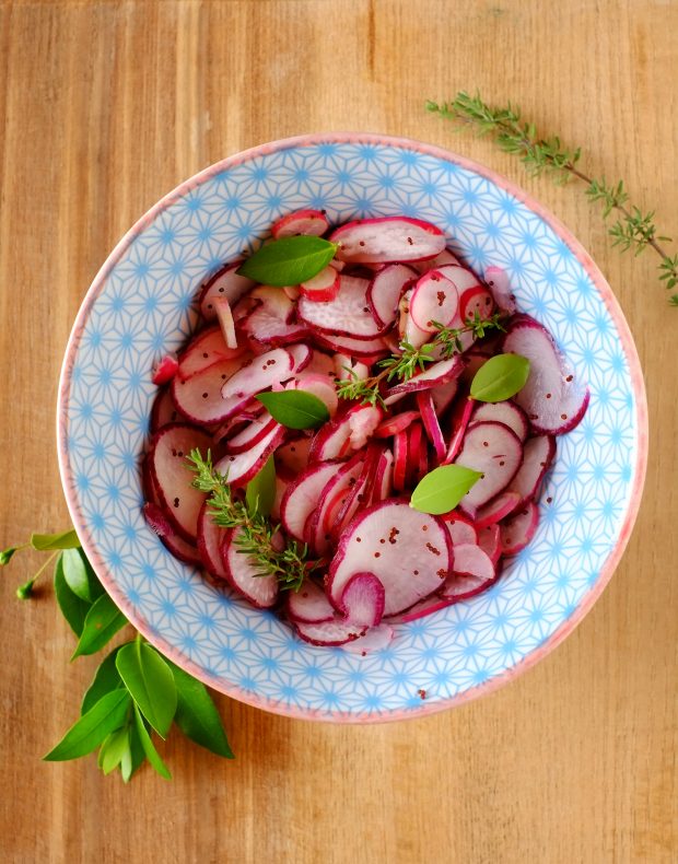 Insalatini di ravanelli con foglie di mirto e timo 3
